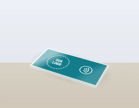 Ilustração da placa Mini deitada · sua logo