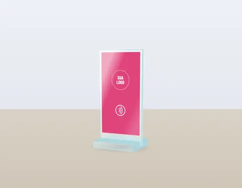 Ilustração da placa Mini em pé · sua logo