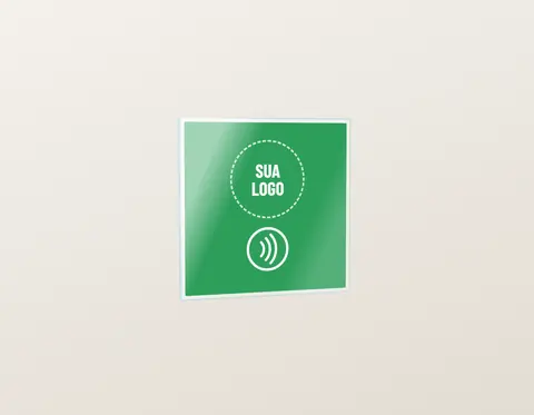 Ilustração da placa Parede/Balcão · sua logo